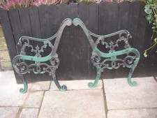 Victorian Style Reclaimed Cast Iron Garden Bench Seat Endswith Lion Head Arms