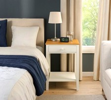 Modern Bedside Table Nightstand with Drawer & Storage Shelf Bedroom Side Table
