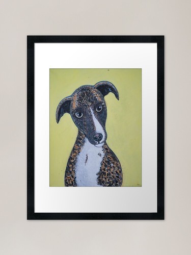 Brindled lurcher framed - ,