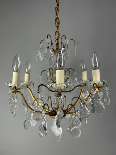 French gilded brass crystal - &,
