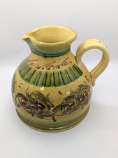 Vintage Hand Painted Floral Patterned Pottery Jug A121 P786