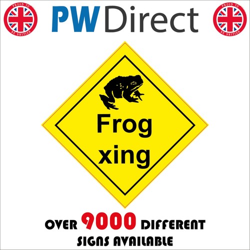 Sign frog xing crossing road - sign,