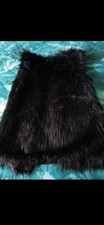 ladies gilet black fake fur
