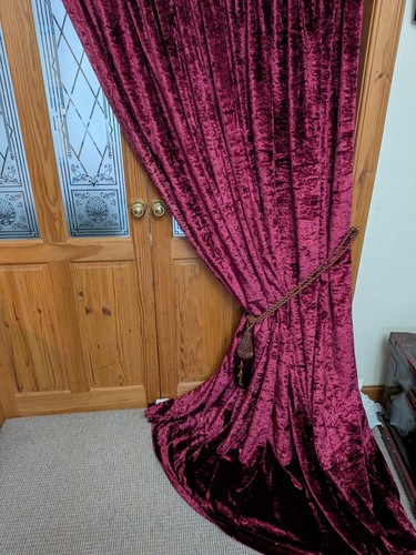Claret red velvet curtains - claret,