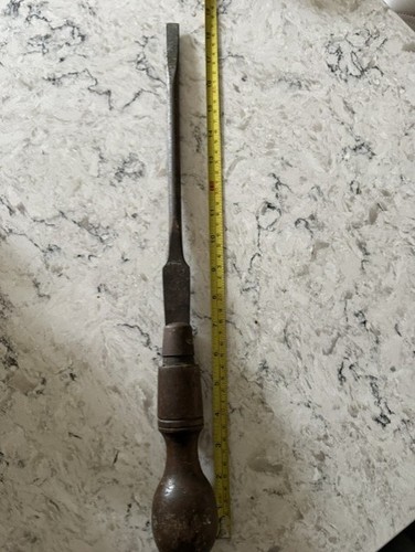 Antique wooden handled screw