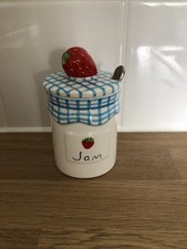 Ceramic strawberry jam pot - ceramic,