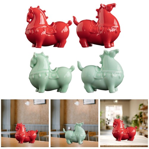 Ceramic horse statue zodiac - ceramic,