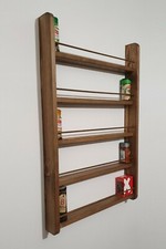 Spice Rack Handmade Wooden 2-5 Shelf Wall Mountable Kitchen Storage