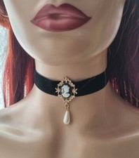 New Black Cameo Choker