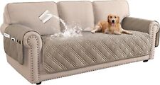 100% Waterproof Sofa Cover 3 Seater with Side Pocket 3 Seater, Taupe