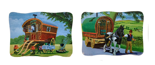 Gypsy caravan plaque set - gypsy,