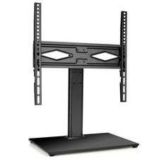 Futura Table TV Stand 24–60 Inch TV Swivel Height Adjustable Tempered Glass Base