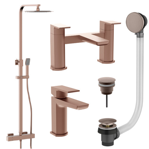 Brushed bronze bathroom - brushed, tap