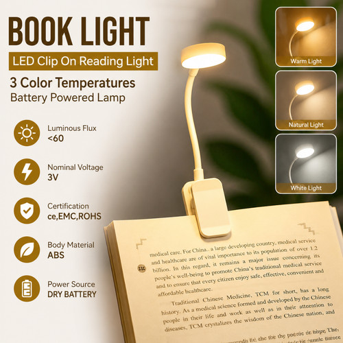 Book light led clip reading - light,