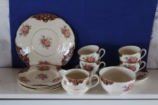 J. FRYER & SON - FOUR TRIOS, MILK JUG, SUGAR BOWL & PLATE