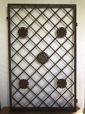 Amazing Antique Cast Iron Blacksmith Made Garden Gate Door Shutter Mirror Table