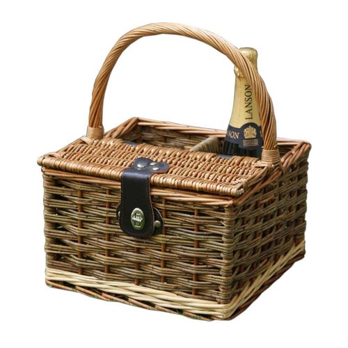 Wicker picnic basket wine - wicker,
