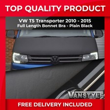 FITS VW T5 TRANSPORTER 10-15 FULL BONNET BRA QUALITY PROTECTOR COVER PLAIN BLACK
