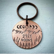 8th Bronze Traditional Wedding Anniversary Gift Husband Wife Keychain Keyring