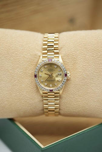 Ladies 18ct yellow gold - gold, rolex
