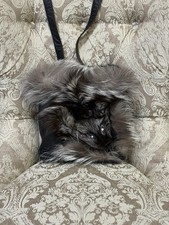 Vintage Silver Fox Fur Handbag