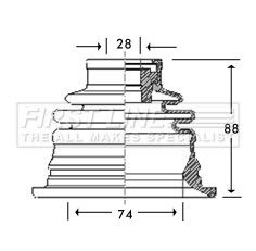 Drive shaft bellow kit - drive,