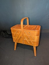 Gorgeous Traditional Wooden 3 Tier Cantilever Sewing Box
