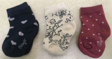 Thought Baby Socks 3 Pairs Bamboo Organic Cotton Girls 0-12 Months Sustainable