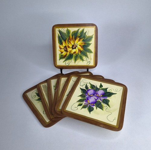 Set seven hand - hand, painted