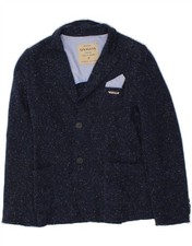 SIVIGLIA Boys 2 Button Blazer Jacket 7-8 Years Small Navy Blue Flecked CL35