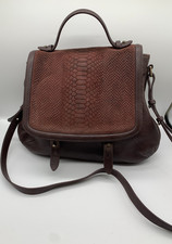 Mackage Large Dark Plum  Leather Crossbody  Bag - Suede Lining