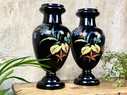 Victorian pair amethyst glass - pair,