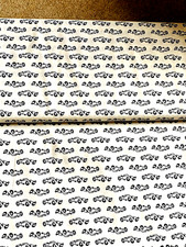 1 Metre Cream black Cars Print