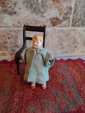 Antique Vintage Dolls' House Boy Doll all Bisque 3.25"