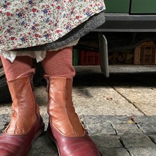 Trippen Leather Boots Ankle Shoes Womens AvantGarde Japanese Style Red Size 39