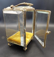 Antique French Ormolu & Thick Beveled Glass Vitrine Box Very Heavy Victorian Era