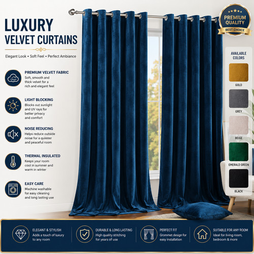Heavy velvet blackout curtains - blackout,
