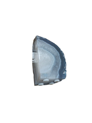 Agate geode bookend - agate, grey