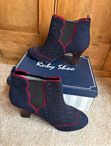 Ruby shoo navy - tweed, chelsea