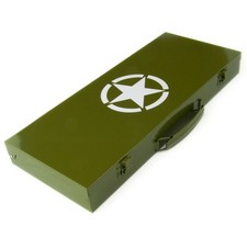 Vintage army green tool box - army,