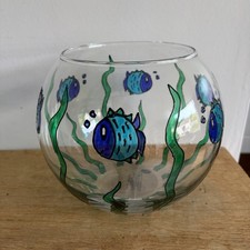 Art Glass Hand Decorated Bowl