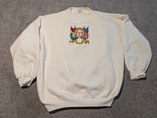 Vintage Sergio Tacchini Sweater Mens XXL White Crest Flag 90s Sweatshirt 