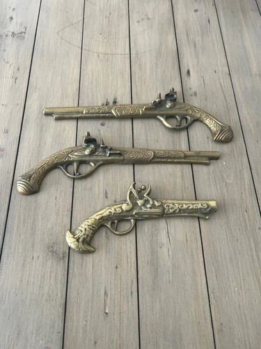 Vintage brass flintlock - vintage,