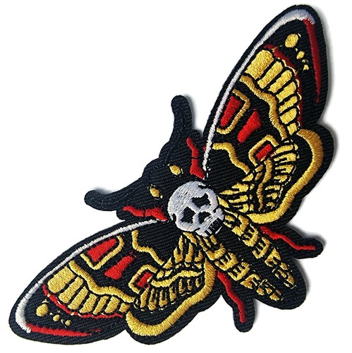 Death head moth embroidered - death,