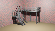1/24 Garage deck platform stairs diorama or diecast UNPAINTED