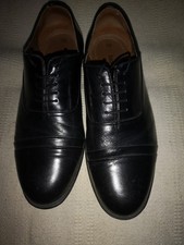 Mens black leather derby shoes