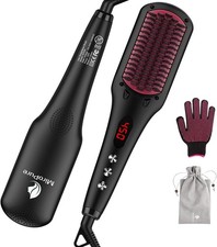Hair Straightener Brush by MiroPure, 2-in-1 Ionic Straightening Brush