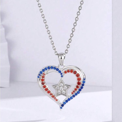 Silver tone heart pendant - silver,