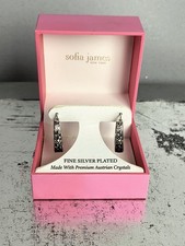 Sophia James Silver Plated Earrings, Made With Premium Austrian Crystals