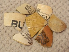 Beach Found Pottery Pieces For Arts And Crafts With Writing 